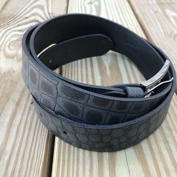 Mens Waistband Genuine Supreme Real Leather Croc P - Picture 3 of 8